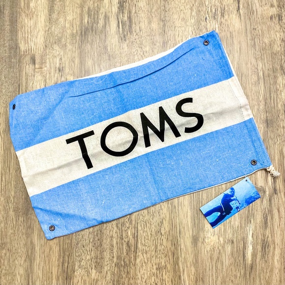 TOMS Logo Flag / Canvas Drawstring Shoe Bag - Picture 1 of 4